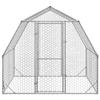 VidaXL Poulailler 2,5x2x2,25 m acier galvanisé, poulailler de promenade, enclos à poules accessible, cage à poules 4104029