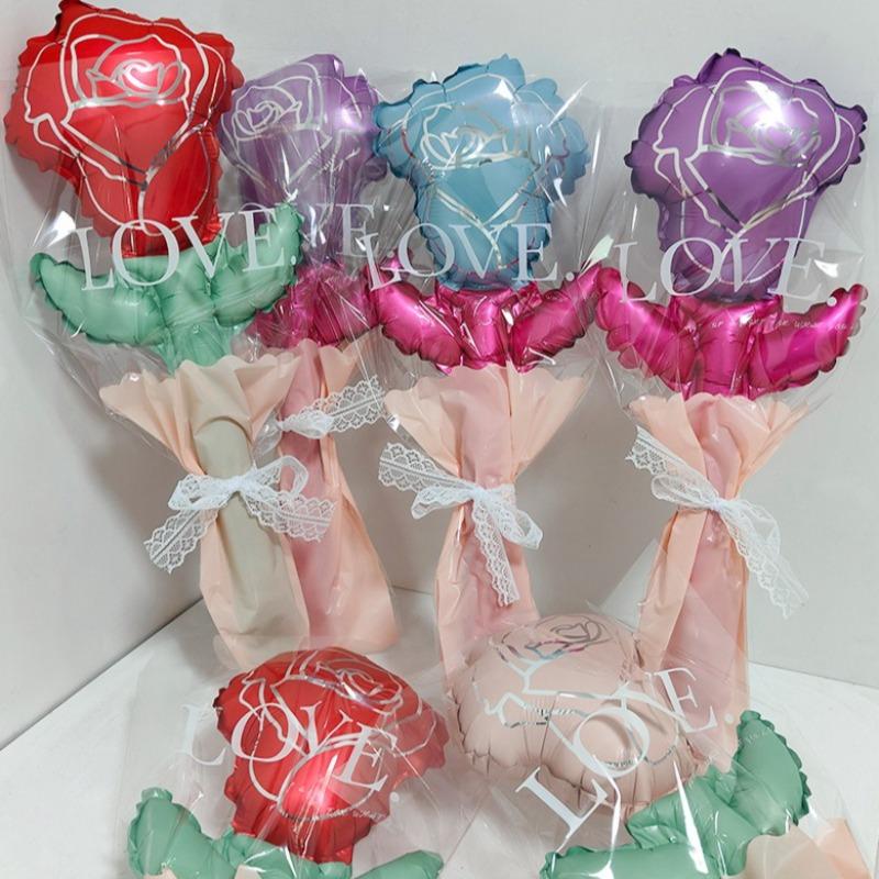 Flower Balloon Bouquet Aluminum Foil Balloon for Mother's Day Valentine's Day Wedding Guests Favor Birthday Party DIY Decoration
