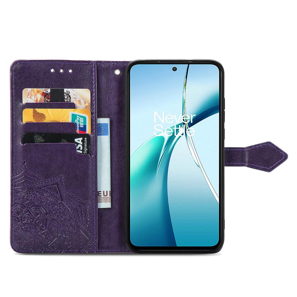 For OnePlus Nord CE4 Lite 5G/Oppo K12x 5G (China) Case Mandala Embossed Design Leather Wallet Phone Cover