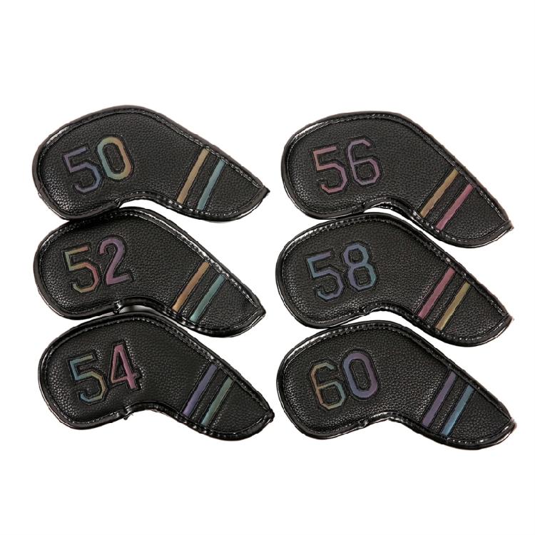 

6Pieces Waterproof Golfs Putter Cover Golfs Iron Head Cover PU Golfs Club Cover 1 чёрный