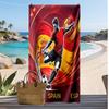 Spanien Fußball Druck Strandtuch Schnelltrocknend Super Saugfähig Weiches Badetuch für Schwimmen Strand Reisen Fan Souvenir Geschenk