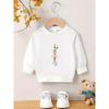 Kids Lightweight Crewneck Pullover Sweatshirt, Cartoon Astronaut & Planet Graphic Print