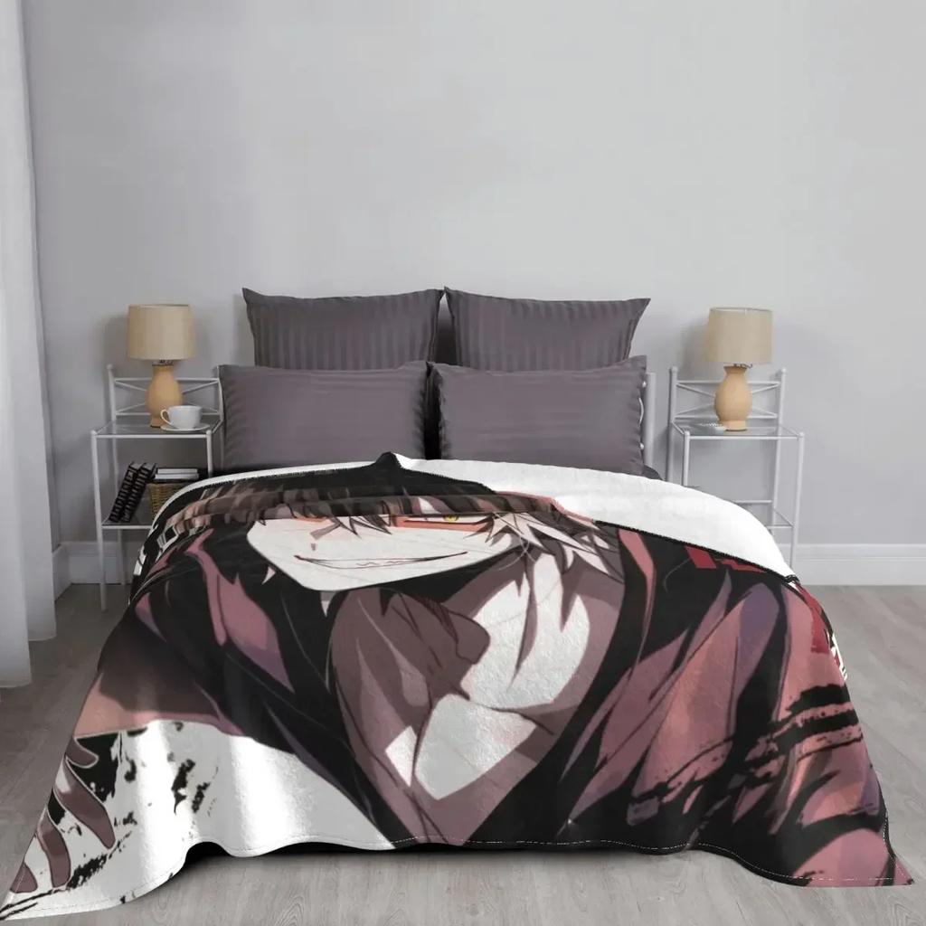 Andělé smrti Isaac Deka Fleece Textilní Dekor Satsuriku no Tenshi Anime Měkká Přehozová Deka na Postel Ložnice Přehoz