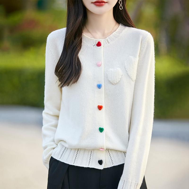 Pulover de damă din cașmir Qinghe cașmir 30% cașmir 70% lână cardigan toamnă și iarnă din cașmir moale și cald