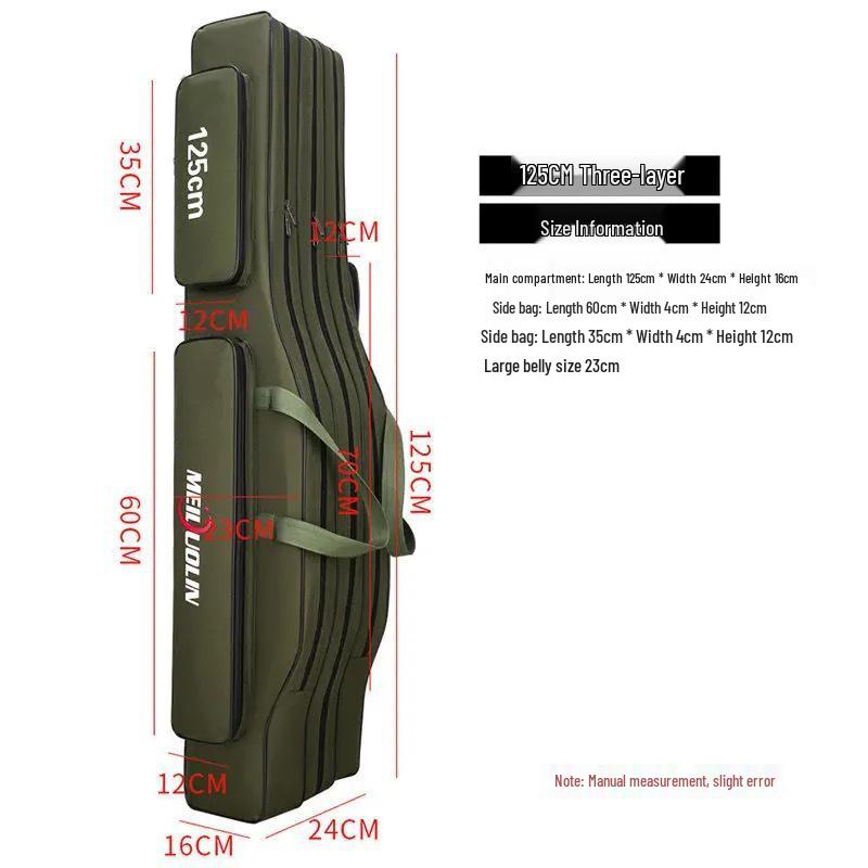 Large Wear-Resistant Fishing Bag, Two or Three Layers, 80-130 cm, Free Shipping