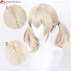 Scalp Azusawa Kohane Cosplay Wig 43cm Light Linen With Double Tail Heat Resistant Synthetic Wigs + Wig Cap