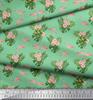 Soimoi Japan Crepe Satin Fabric Tropical Leaves,Floral & Flamingo Bird Print Fabric by the metre 42 Inch