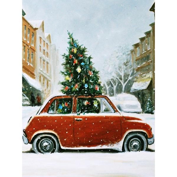 DIY Diamond Painting Christmas Full Square Diamond Embroidery Winter Landscape Car Mosaic Rhinestones Hobby Art