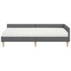 Corner Bed Frame with Mattress 2 pcs Grey Fabric