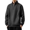 Men's Retro Heavyweight Half-Zip Stand Collar Plus Size Velvet Hoodie