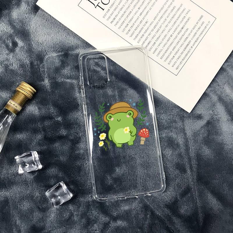 Grzyb żaba kreskówka słodki Etui na telefon Przezroczyste miękkie Dla iphone 12 11 13 7 8 6 s plus x xs xr pro max mini