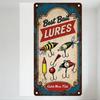 Vintage Fishing Lures Metal Sign - 'Best Bait LURES' with Fishing Lures Illustration, 'Catch More Fish' for Fishing Enthusiast D