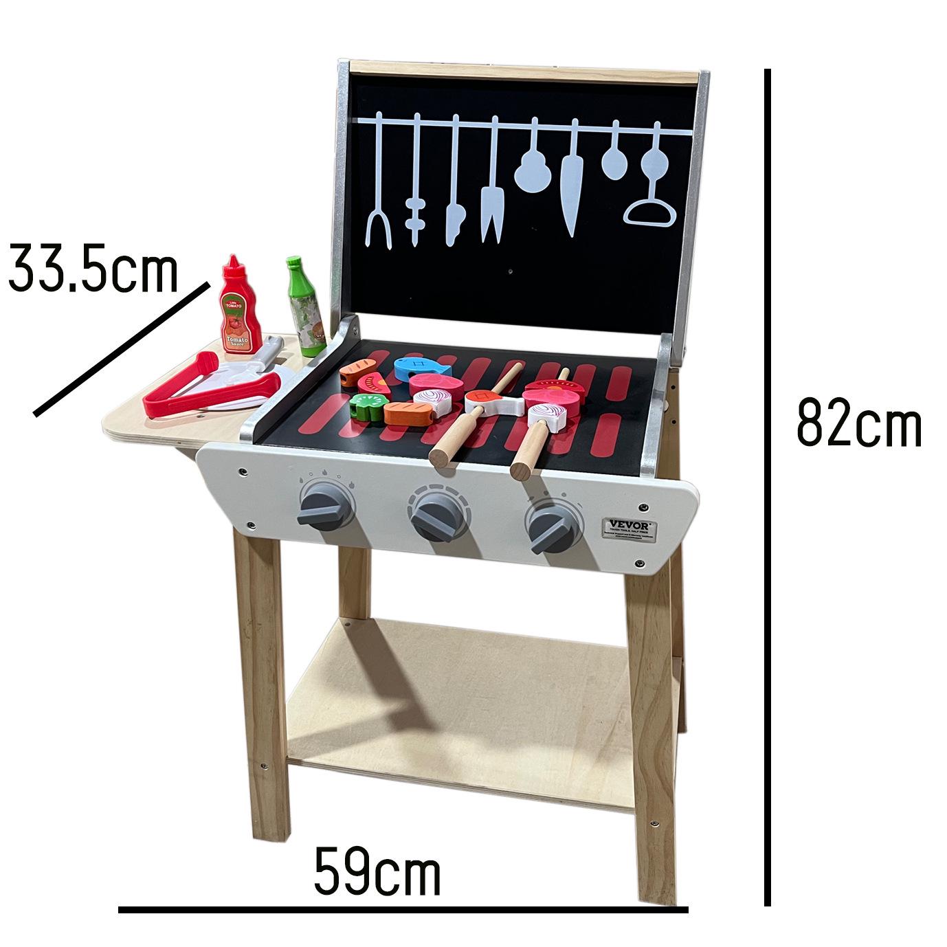 Children s Wooden BBQ Grill Playset: Pretend Play, Cut & Skewer for Parent-Child Interaction