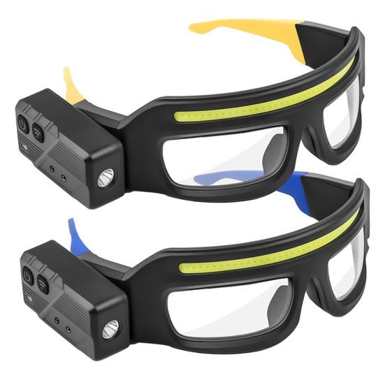 LED Rechargeable Headlamp Glasses Headlight with Motion Sensor Touch Control USB Rechargeable Running Camping Fishing Cycling Hiking Light-Up
