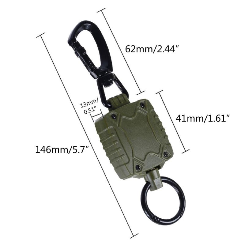Retractable Keychain Heavy Duty Badge Holder Reel with Belt Clip 23'' Steel Wire Cord Heavy Duty Carabiner Key Holder