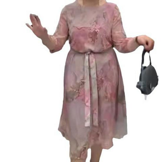 Elegant Ethnic Style Summer Dress for Middle-Aged Women