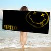 Hot Band N-Nirvanas Rock Beach Towel Colorful Bath Towels for Girl Microfiber Quick Dry Custom Sand Free Beach Yoga Spa Gym Pool