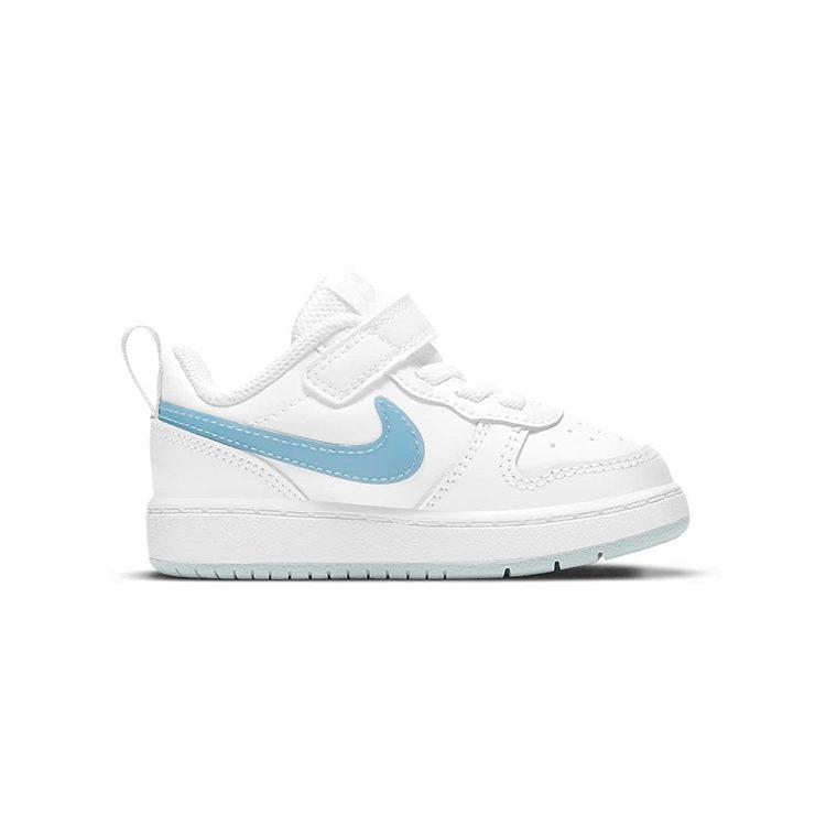 Nike Court Borough 2 MWH Slip Resistant Cushioning Abrasion Resistant Breathable Low top Toddler Shoes White Pink Blue DD3021-100