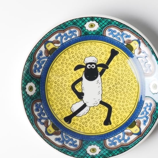 Kutani Ware Iwataya "Kutani Ware" Shaun the Sheep Small Plate Yoshidaya Style SS-02