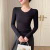 Women's V-Neck Long-Sleeve Slim Fit Top for Fall & Winter