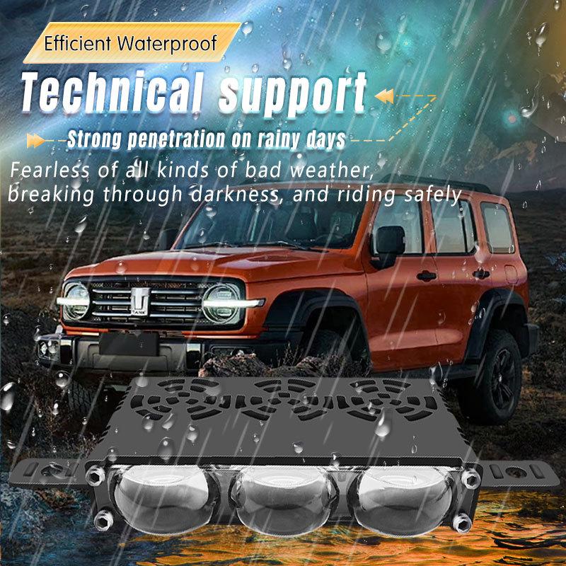 2/3/4 Lens Car Grille Light Motorcycle Auxiliary Driving LED Headlight Truck Off-road Vehicle High Brightness Spotlights 12V 24V