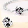 Copper Flower With Various Shapes Sparkling Zircon Sunflower Charms Beads Fit Original Bracelets Diy Jewelry