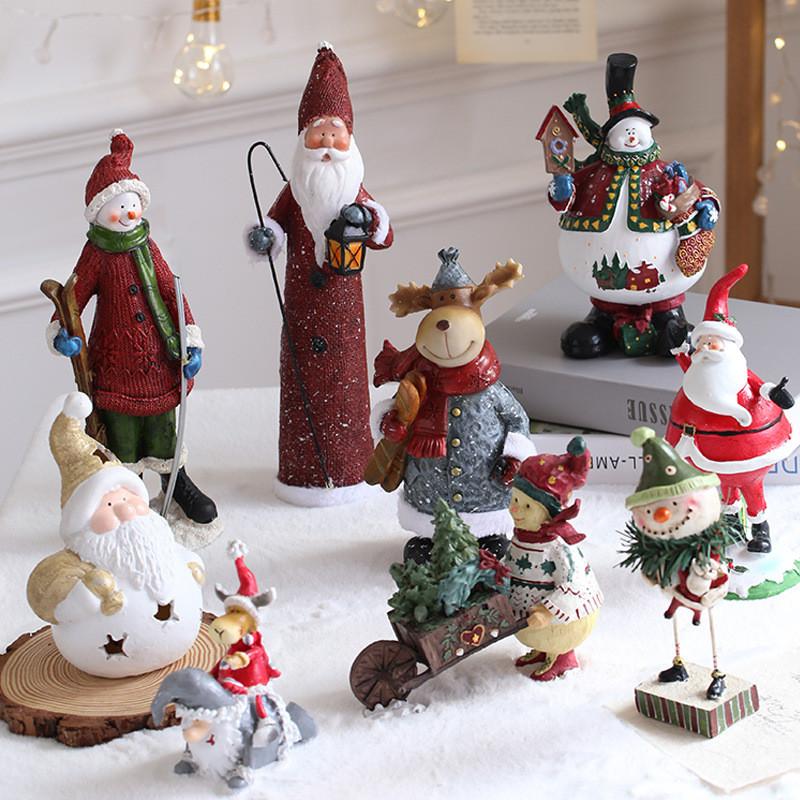 Modern Christmas Tree Ornaments Resin Santa And Snowman Hanging Decorations For Festive Home