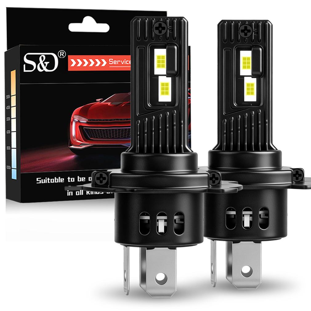 2 bombillas LED para faros delanteros H4 H7 de 20000 lúmenes 1:1 Mini Lámpara LED Canbus H11 H8 9005 HB3 9006 HB4 Faro delantero de coche sin ventilador Luz DRL Faros antiniebla automáticos 12V 6500K Blanco