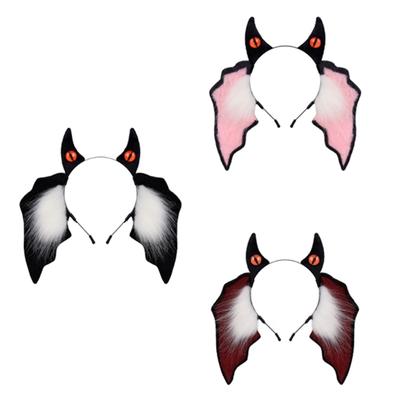 Fuzzy Bat Ear Hairband Lightweight Comfortable Adjustable Headpiece For Children Cosplays Daily Use