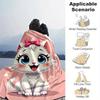 1pc Cute Cartoon Cat with Bowknot Blanket - Seasonal Home Decor, Throw Blanket for Room, for Decorating Your Own Sofa and Living Room, Super