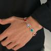 Colorful Inlaid Diamond Necklace for Men Trendy Personality Gemstone Collarbone Chain Hip Hop Niche Design Sense Men's
