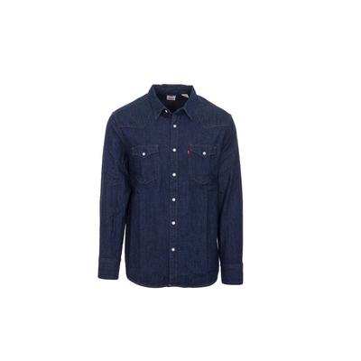 Levis Recycled Cotton Denim Shirt With Turn-Down Collar Men Tops Blue 85744-0000