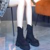 Thick-soled thick-heeled short boots women's Martin boots 2025 autumn and winter new models, good-looking and comfortable V-shaped high-heeled round-
