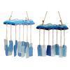 Meerglas-Windspiel für draußen Handgefertigt Meereswelle Küstenstil Hängendes Ornament für Strand Terrassen Dekoration Geschenke für Frauen