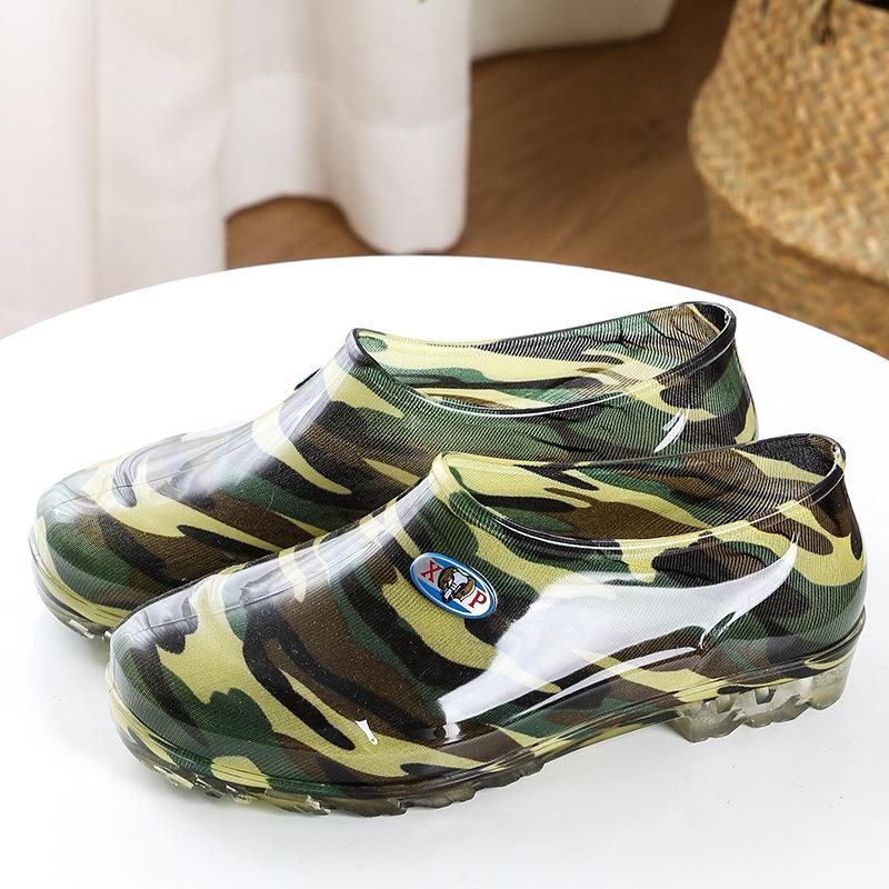 

Низкие оранжевые мужские дождевые туфли, красные резиновые туфли, женские легкие черные водонепроницаемые туфли из ПВХ, низкие уличные туфли 44 камуфляжный