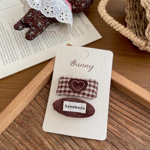 Koreanische Version von rosa und blau kariertem Liebes-Haarspange Haargummi wilde Kinder-Haaraccessoires Haarseil Seitenklemme