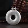 Copper Hollow Bodhi Seed Pendant Necklace Men Women Bohemian Vintage Style With Adjustable Chain Buddhist Sutra Charm