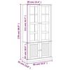VidaXL Vitrine en verre VIGO gris 85x35x170 cm bois massif de pin 353195