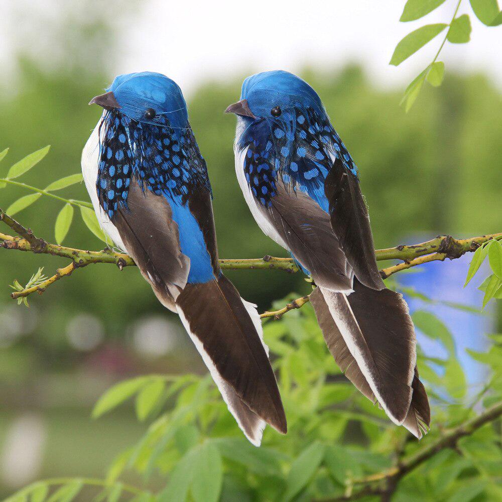 1PC Garden Flower Decoration Artificial Feather Bird, Foam Feather False Sparrow, Imitation Bird Ornaments