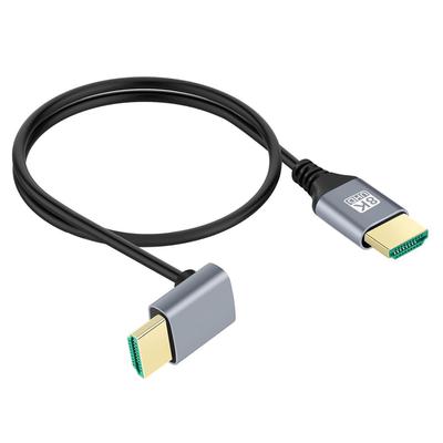 Cablecc HDTV HDMI Male To Male 8K Hyper Flexible Slim 90 Degree Down for 50cm Ultra-Thin 2.1 Cable, 4K, Cord, Angle, Type-A, Computers, HDTVs,