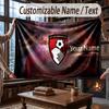 Custom Name Flannel Throw Blanket Bournemouth Football Pattern Warm Home Decoration