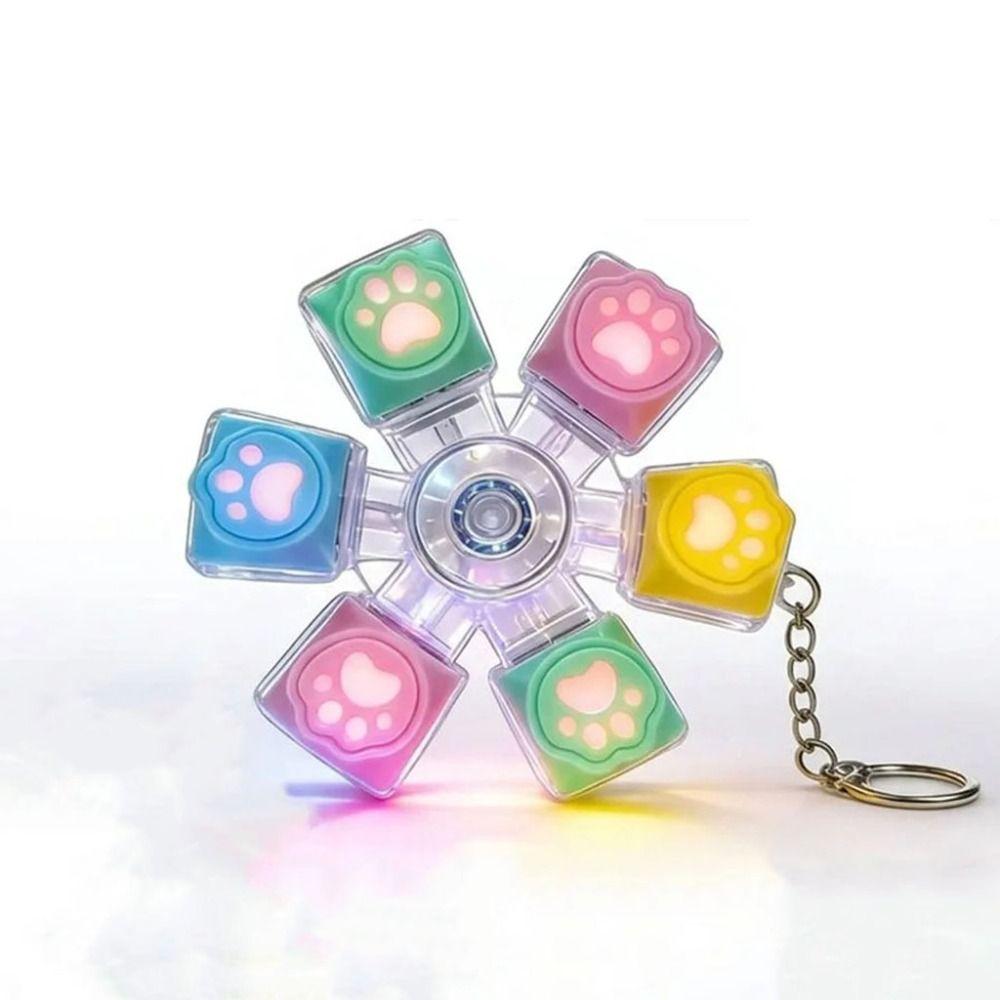 Relief Stress Keyboard Keychain 6 Keys Button Keyboard Clicker Toy Fidget Keychain  For Gifts