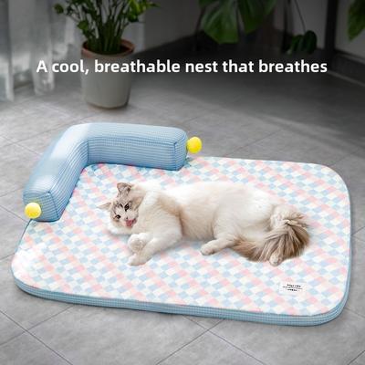 Spring and Summer Cat L-shaped Iced Bean Cool Sofa Nest Summer Cat Kennel Pet Nest Cushion Supplies