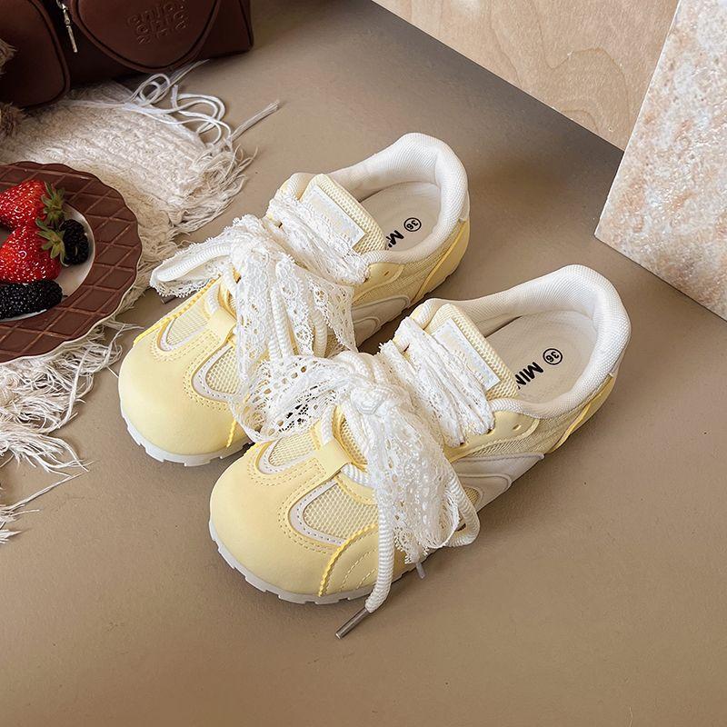 Summer new round head lace-up versatile little white shoes casual style mint mambo
