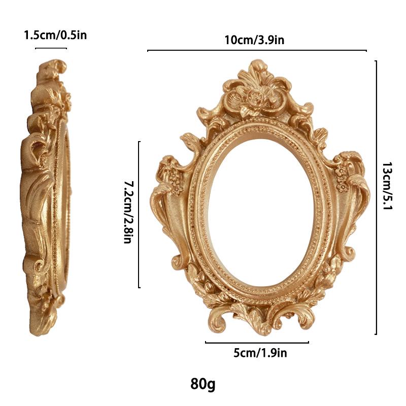 Mini Gold European Style Photo Frame for Still Life & Nail Art Props