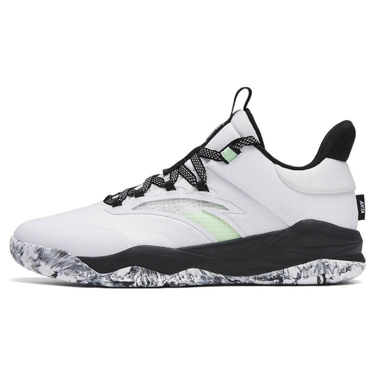 New Anta Bastard Anti Slip Wear Resistant Low Top Basketball Shoes White Black 912241601-1