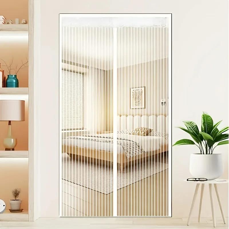 Magnetic Mosquito Door Curtain - Strong Magnet Design,Easy Install & Clean Breathable Polyester Mesh for Home Bedroom Kitchen
