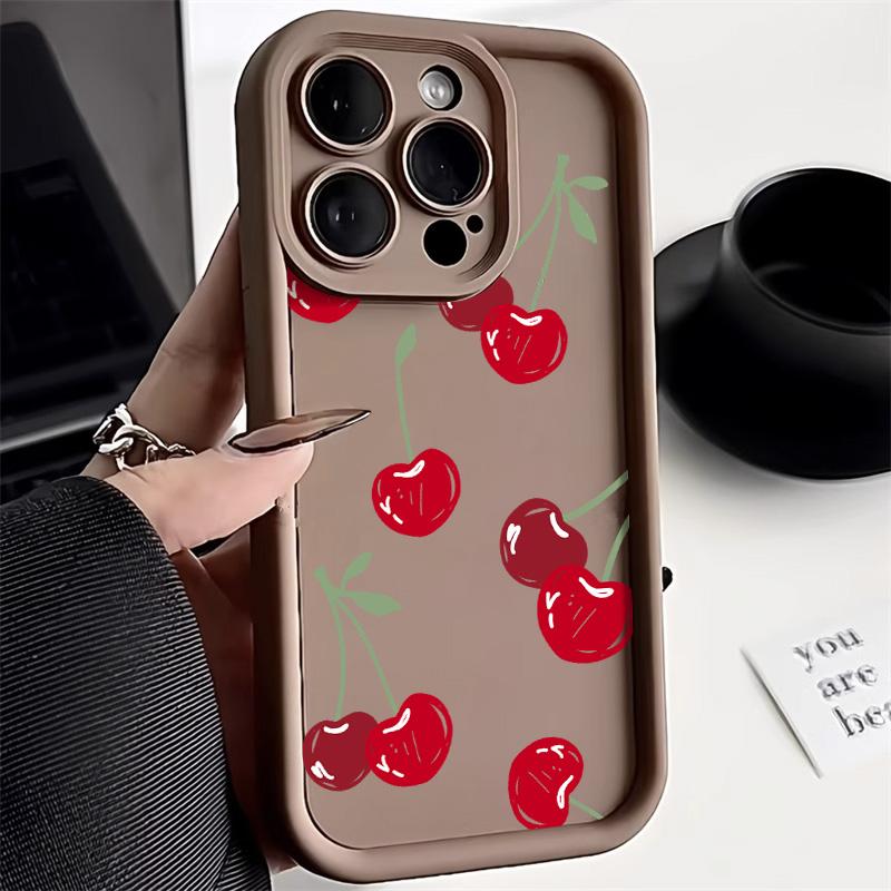 Red Cherry Phone Case For Samsung Galaxy S25 Ultra Case Samsung S22 Plus S23 S24 Ultra S20 S21 FE A73 A71 4G A06 A05S Case Cover