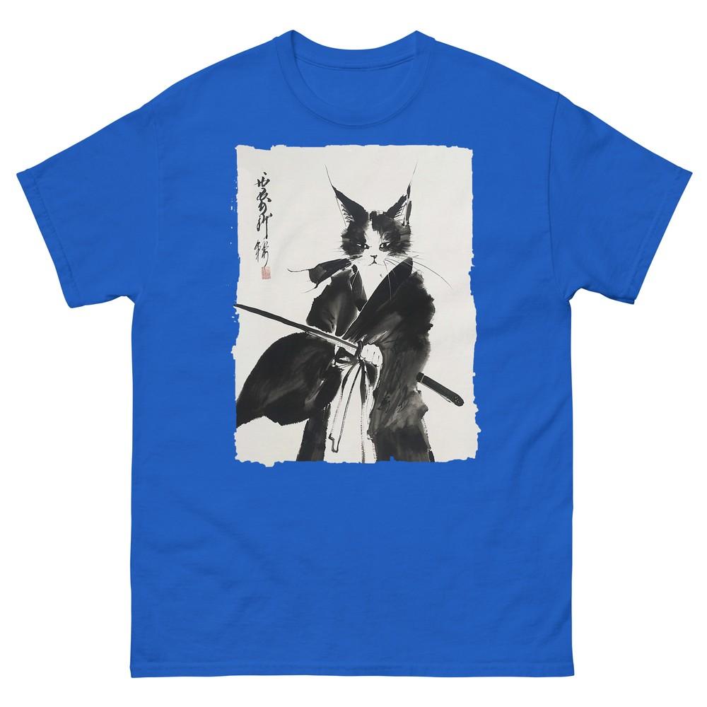 Samurai Cat Vintage UkiyoE Warrior Art Graphic Cat Art TShirt