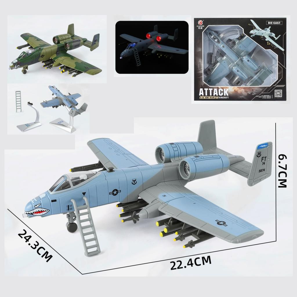 1/72 A-10 Thunderbolt II Fighter Toy Plane Aircraft Model Diecast Metal Airplane Miniature Unique Collection Gift for Children